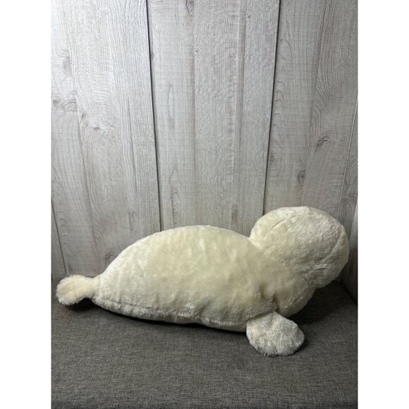 Goffa White Seal w/ Attached Baby Stuffed Animal Soft Cuddly Pillow Plush 30" - Picture 3 of 5